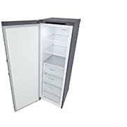 LG 324L Frittstående fryseskap (Shiny Steel) - Energiklasse E, Total No Frost, Express Freeze, Fra øverst til høyre, åpent, GFT41PZGSZ, thumbnail 13