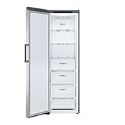 LG 324L Frittstående fryseskap (Shiny Steel) - Energiklasse E, Total No Frost, Express Freeze, Front, åpent, GFT41PZGSZ, thumbnail 2