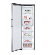 LG 324L Frittstående fryseskap (Shiny Steel) - Energiklasse E, Total No Frost, Express Freeze, Front åpen, med mat, GFT41PZGSZ, thumbnail 3