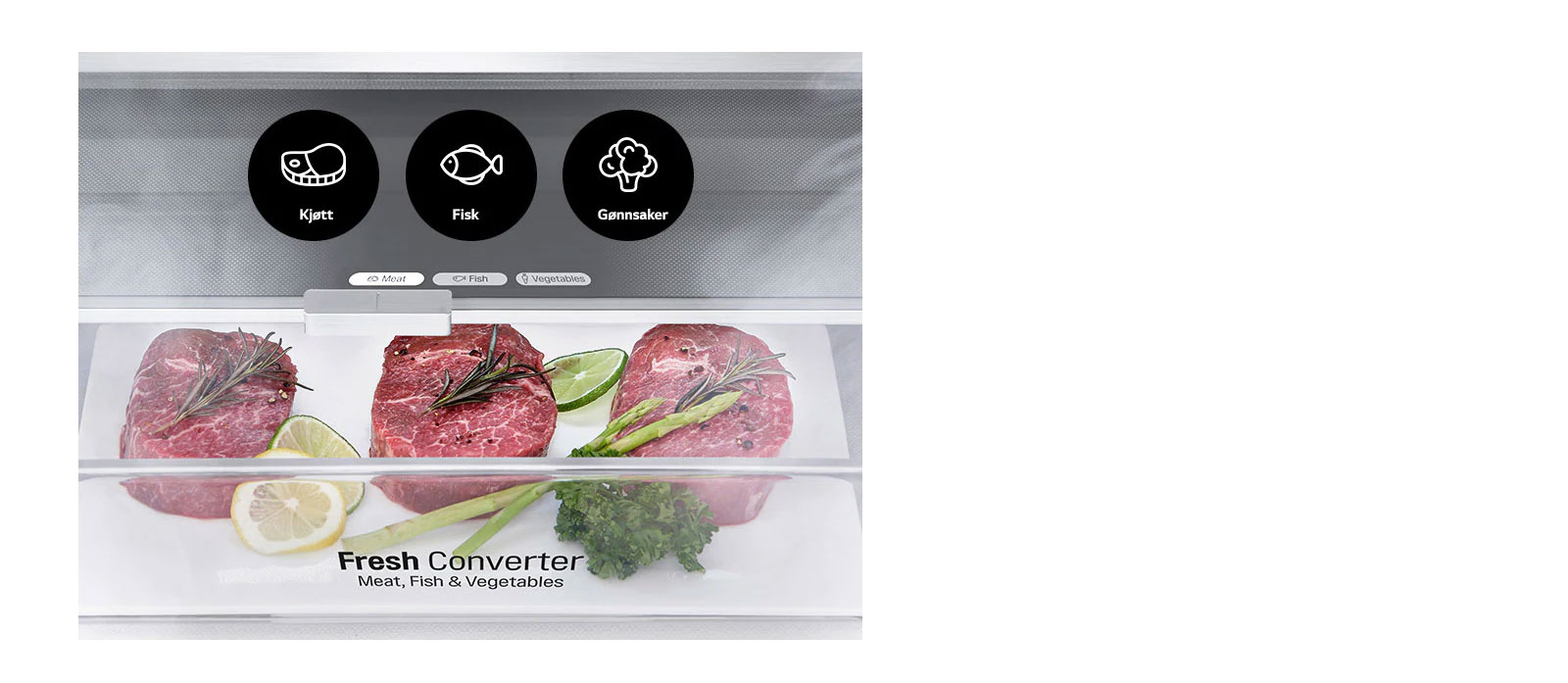 Velg optimal temperatur etter type mat1