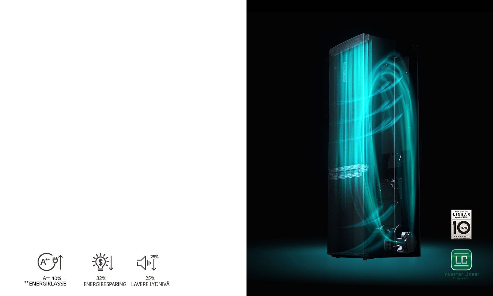 10 års garanti på Linear Compressor 3