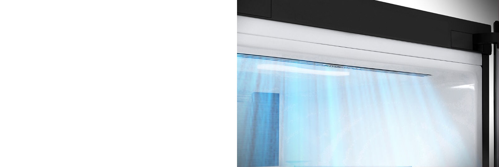 Nærbilde av luftdyser foran i kjøleskapet, som gir effektiv og jevn kjøling.