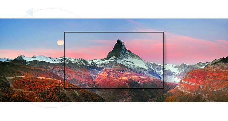 En ramme som fanger inn et storslått fjell (spill av video)