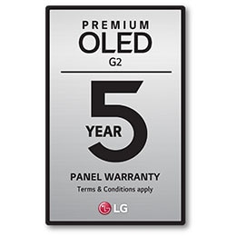 Logo for fem års garanti på panel.