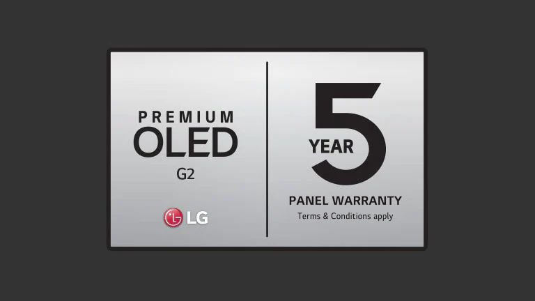 Logo for fem års garanti på panel.