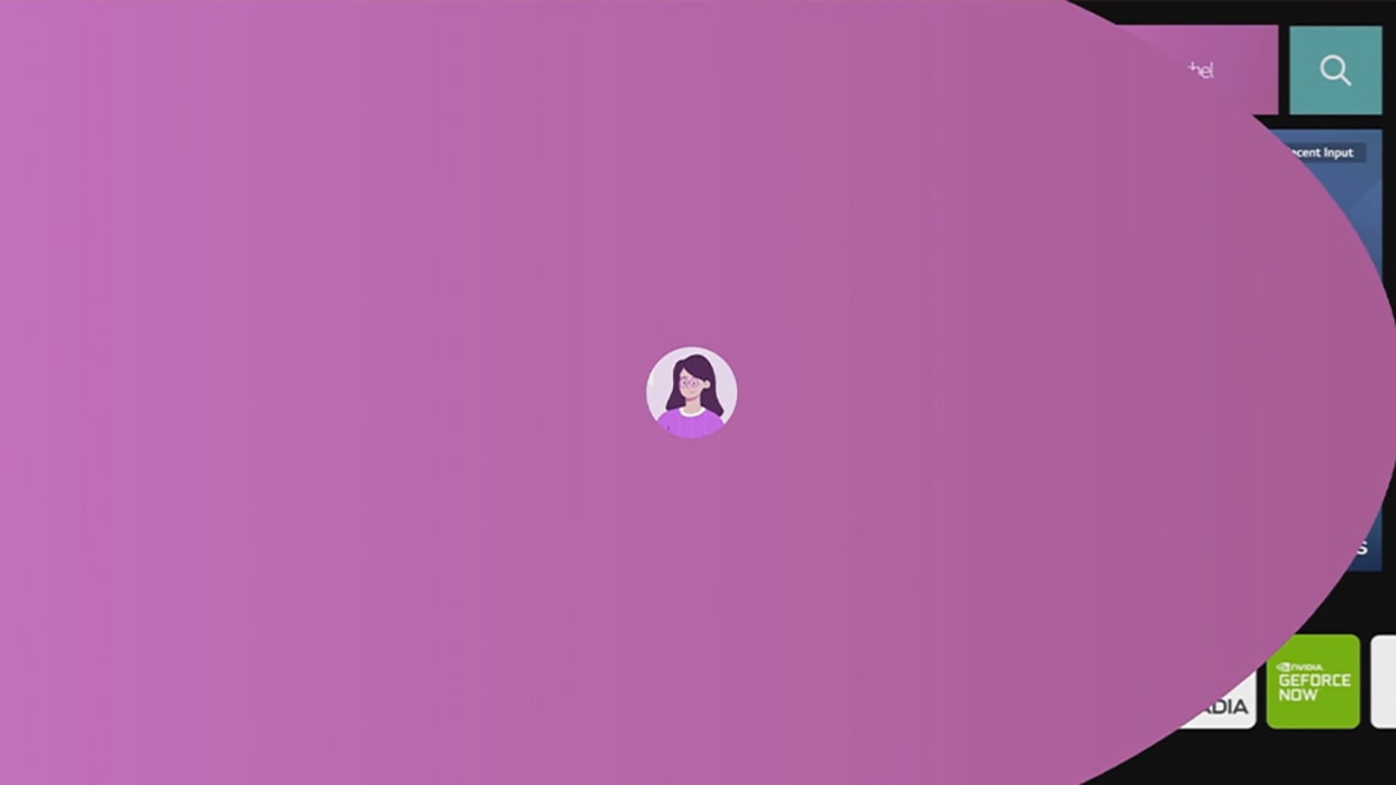 Video av LG UHD-TV som viser tre forskjellige profiler under én konto