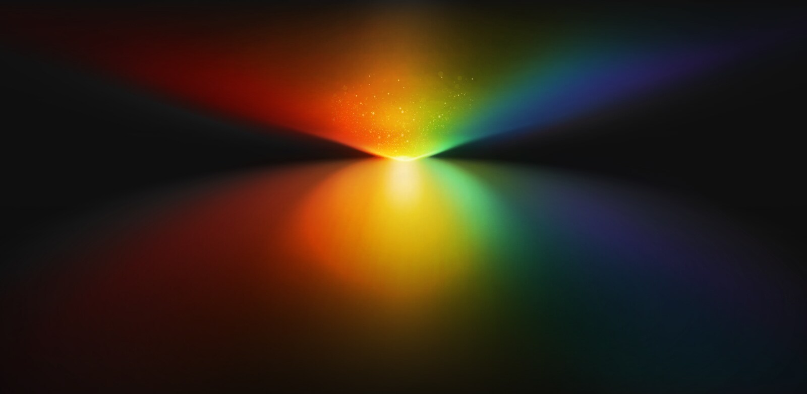 En lysstråle kommer inn gjennom et hull i et svart rom. 