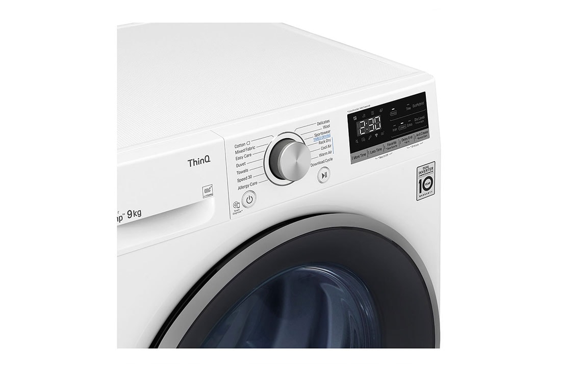 LG 9-kg DUAL Inverter Heat Pump™ Tørketrommel med Eco Hybrid™og Varmepumpeteknologi, F0RV509N1WD, thumbnail 4