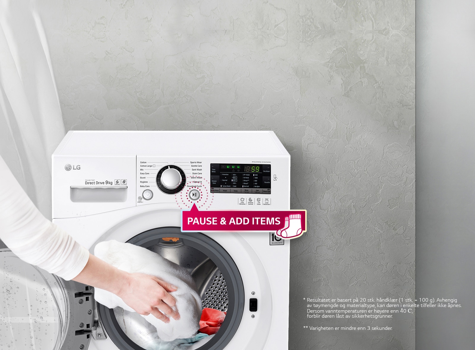 Pausa & Lägg till tvätt