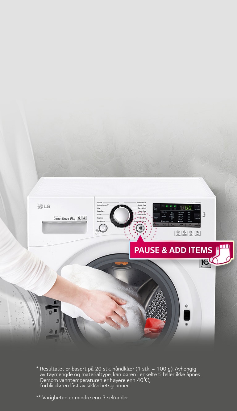 Pausa & Lägg till tvätt