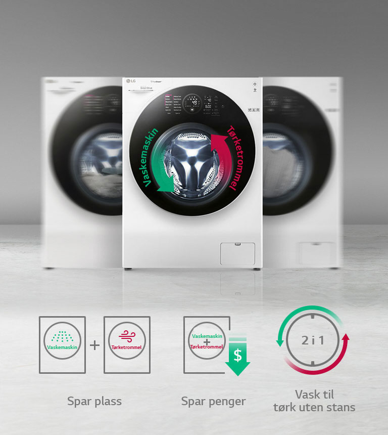 Vaskemaskin og tørketrommel i ett <br>2