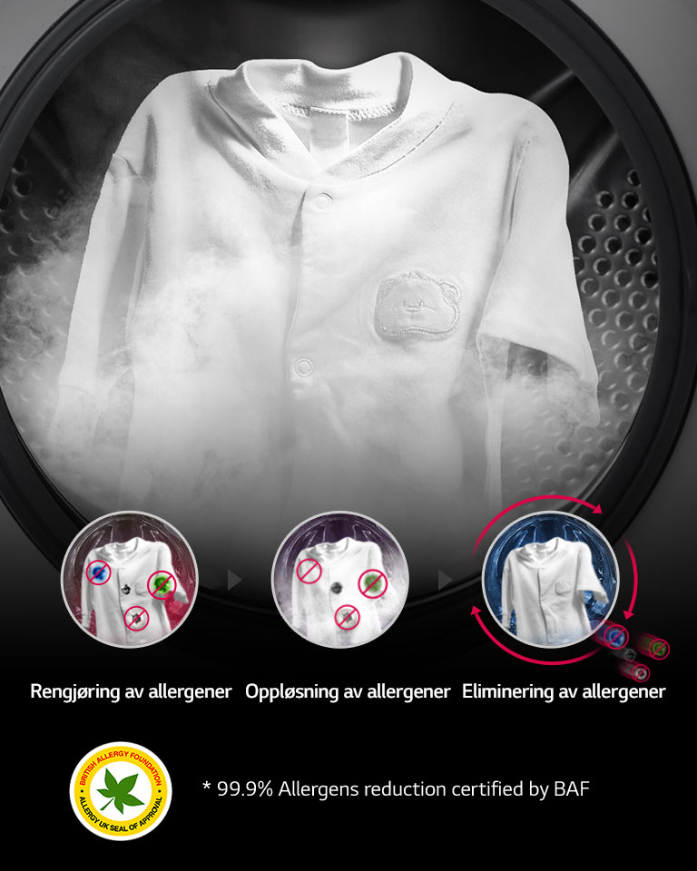 99,9 %  AV ALLE ALLERGENER fjernes med SpaSteam2