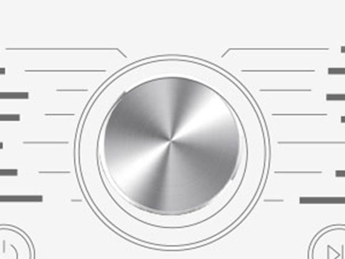 Dette er et forstørret bilde av metallknotten på panelet på en vaskemaskin.