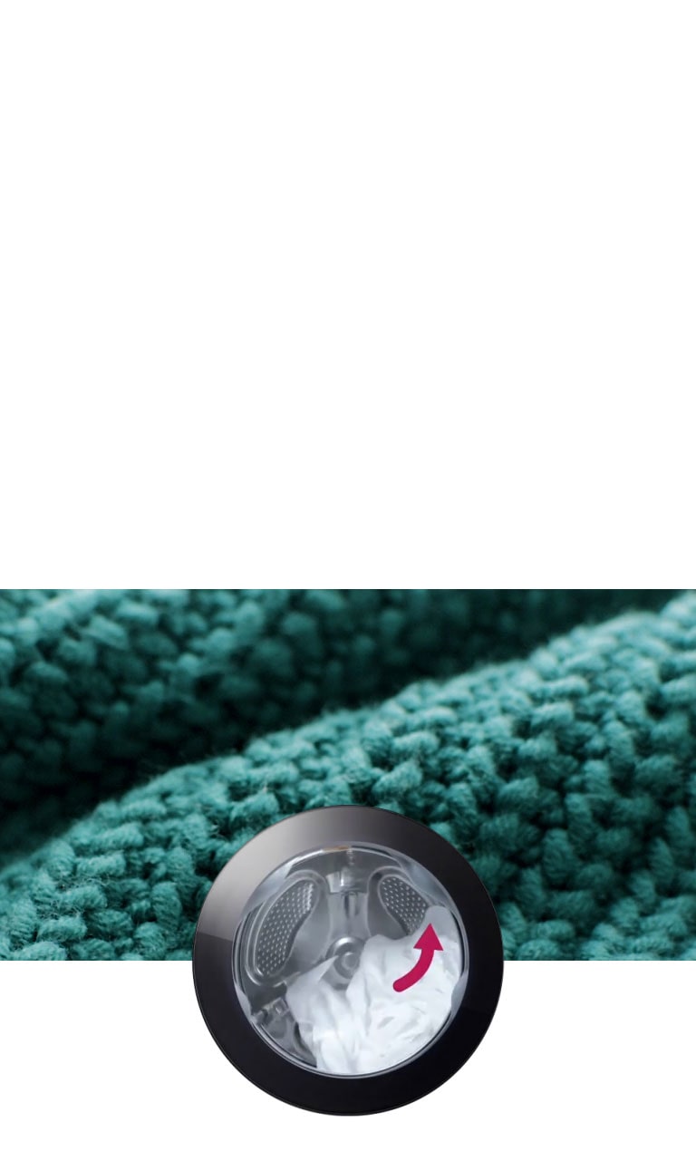 Når bakgrunnen endres til gensere, myk bomull og jeans, aktiveres et vaskemønster som passer tøyet.