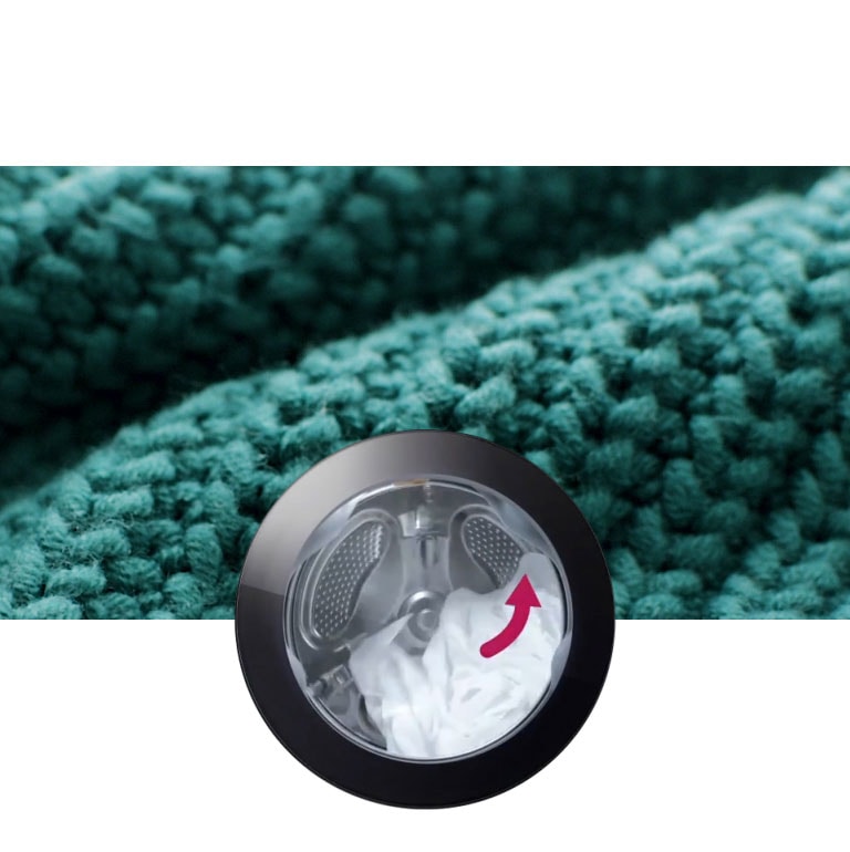 Når bakgrunnen endres til gensere, myk bomull og jeans, aktiveres et vaskemønster som passer tøyet.