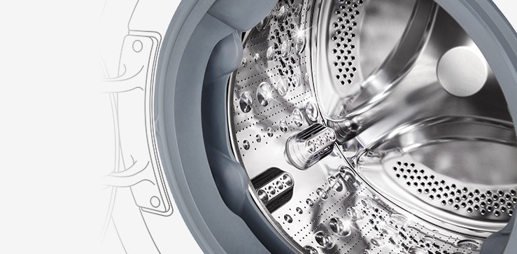 Det innvendige bildet av vaskemaskinen der Stainless Lifter kan sees.