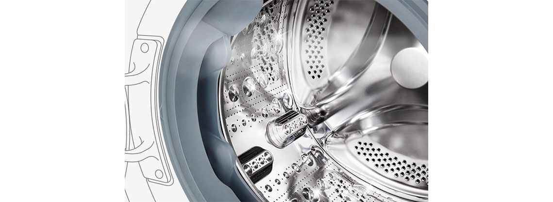 The inside image of the washing machine where the Stainless Lifter can be seen.