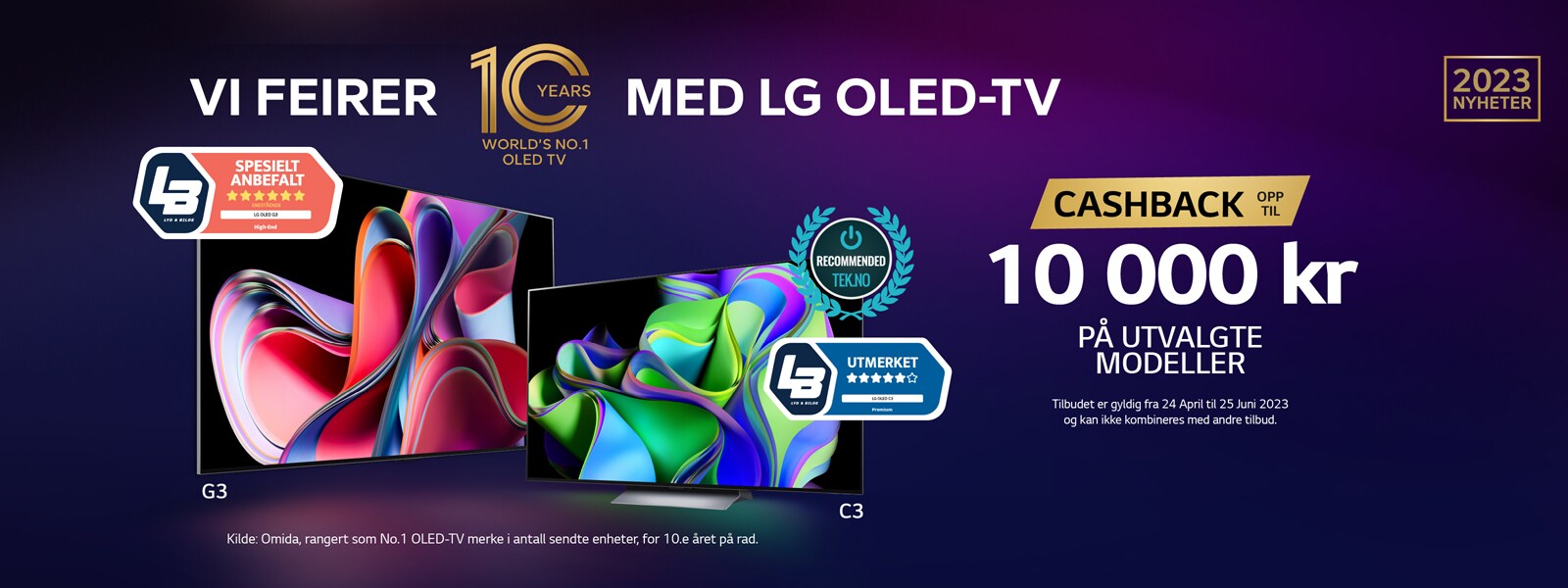 Et bilde av en ung gutt som sitter på gulvet foran en 97-tommers LG OLED G2. Han ser forbauset på den hyperrealistiske dinosaurfilmen på storskjerm.