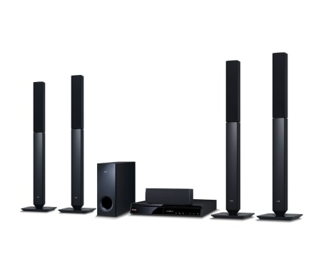 LG 5,1-kanals 3D hjemmekinosystem. SMART Blu-ray med DLNA. Tallboy bak- og fronthøyttalere. 5 sekunders oppstart., BH6530TN