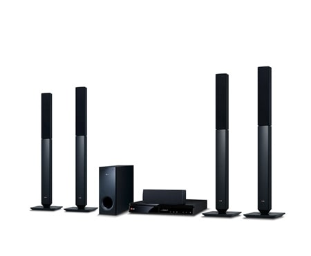 LG 5,1-KANALS 3D HJEMMEKINOSYSTEM. SMART BLU-RAY MED DLNA. TALLBOY BAK- OG FRONTHØYTTALERE. 5 SEKUNDERS OPPSTART., BH6540T