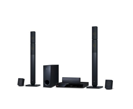 LG 5,1-kanals 3D hjemmekinosystem. SMART Blu-ray med DLNA. Tallboy fronthøyttalere. 5 sekunders oppstart., BH6730PN