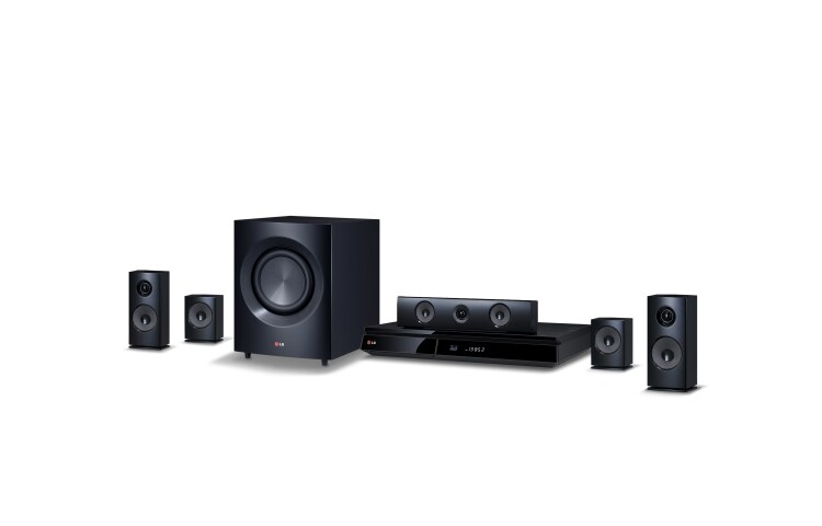 LG 5,1-kanals hjemmekinosystem med trådløse bakhøyttalere. Kraftige 1200 W høyttalere med aramidmembran. Ekstra SMART Blu-ray med nettleser, Wi-Fi, DLNA, Private Sound, 4K oppskalering og 3D-støtte. 5 sekunders oppstart. , BH7230WBN, thumbnail 1
