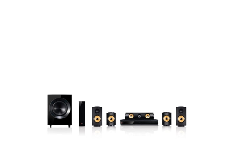 LG 5,1-KANALS HJEMMEKINOSYSTEM MED TRÅDLØSE BAKHØYTTALERE. KRAFTIGE 1200 W HØYTTALERE MED ARAMIDMEMBRAN. EKSTRA SMART BLU-RAY MED NETTLESER, WI-FI, DLNA, PRIVATE SOUND, 4K OPPSKALERING OG 3D-STØTTE. 5 SEKUNDERS OPPSTART. , BH7240BW, thumbnail 1