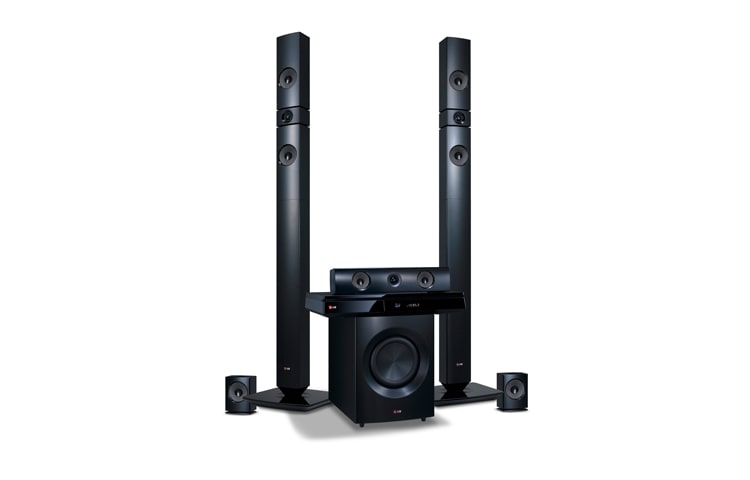 LG 5,1-kanals 3D hjemmekinosystem. Kraftige 1200 W høyttalere med aramidmembran. Ekstra SMART Blu-ray med nettleser, Wi-Fi, DLNA, Private Sound, 4K oppskalering og 3D-støtte. 5 sekunders oppstart. Tallboy fronthøyttalere., BH7430PN, thumbnail 2