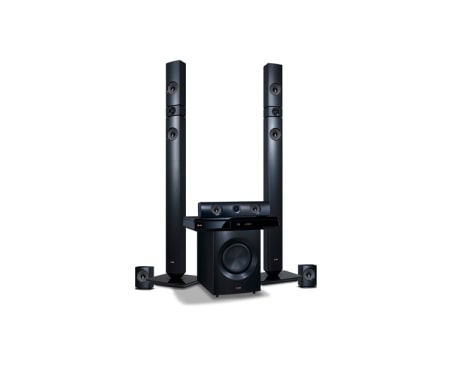 LG 5,1-kanals 3D hjemmekinosystem. Kraftige 1200 W høyttalere med aramidmembran. Ekstra SMART Blu-ray med nettleser, Wi-Fi, DLNA, Private Sound, 4K oppskalering og 3D-støtte. 5 sekunders oppstart. Tallboy fronthøyttalere., BH7430PN, thumbnail 2