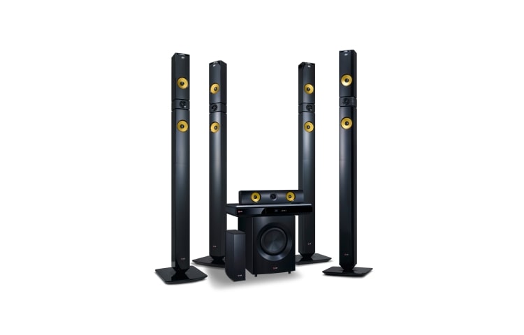 LG 9,1-kanals hjemmekinosystem med trådløse bakhøyttalere. Kraftige 1460 W høyttalere med aramidmembran. Ekstra SMART Blu-ray med nettleser, Wi-Fi, DLNA, Private Sound, 4K oppskalering og 3D-støtte. 5 sekunders oppstart. Tallboy front- og bakhøyttalere., BH9530TWN, thumbnail 3