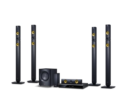 LG 9,1-kanals hjemmekinosystem med trådløse bakhøyttalere. Kraftige 1460 W høyttalere med aramidmembran. Ekstra SMART Blu-ray med nettleser, Wi-Fi, DLNA, Private Sound, 4K oppskalering og 3D-støtte. 5 sekunders oppstart. Tallboy front- og bakhøyttalere., BH9530TWN, thumbnail 2