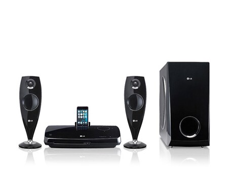 LG 2.1 DVD-hjemmekinosystem med iDock, HT33S