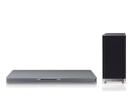 LG Med LG SoundPlate™ får du en bedre lydopplevelse fra flatskjerm-TV-en i en diskré og slank design. På bare 35 mm får du en fyldig og dyp 4.1-lyd med doble innebygde subwoofere. , LAB540