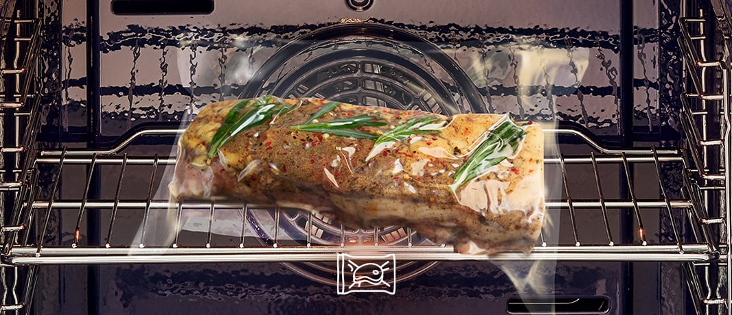 Dette er et bilde som vakuumpakket kjøtt tilberedt gjennom en Air Sous Vide.