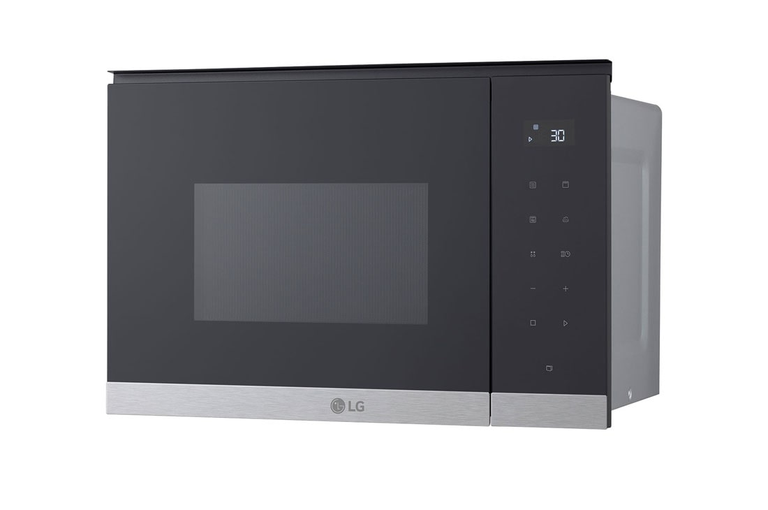 LG 25L innebygd mikrobølgeovn i rustfritt stål med automatisk tilberedning og grill, 900W, Perspective view, MG7Z2593D, thumbnail 5