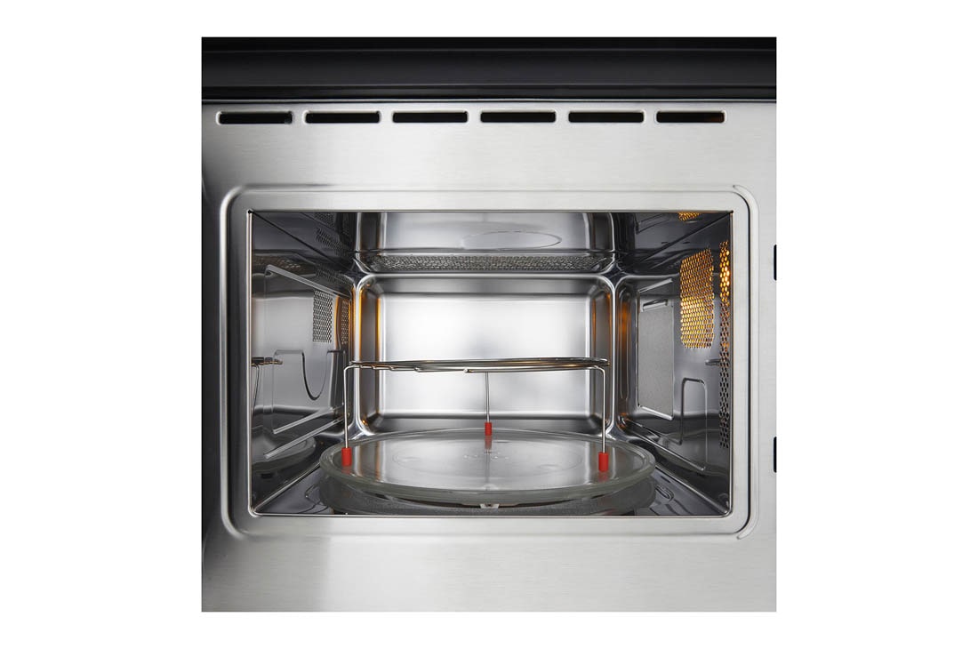 LG 25 liters innebygd mikrobølgeovn i mattsvart stål med automatisk tilberedning og grillfunksjon, 900 W, Left view, MG7Z2593B, thumbnail 3