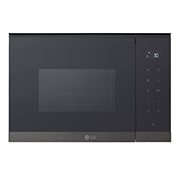 LG 25 liters innebygd mikrobølgeovn i mattsvart stål med automatisk tilberedning og grillfunksjon, 900 W, Front, MG7Z2593B, thumbnail 1