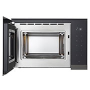LG 25 liters innebygd mikrobølgeovn i mattsvart stål med automatisk tilberedning og grillfunksjon, 900 W, Front_Open, MG7Z2593B, thumbnail 2