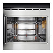 LG 25 liters innebygd mikrobølgeovn i mattsvart stål med automatisk tilberedning og grillfunksjon, 900 W, Left view, MG7Z2593B, thumbnail 3