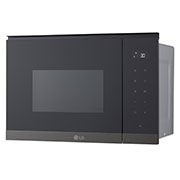 LG 25 liters innebygd mikrobølgeovn i mattsvart stål med automatisk tilberedning og grillfunksjon, 900 W, Perspective view, MG7Z2593B, thumbnail 5