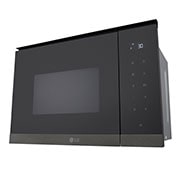 LG 25 liters innebygd mikrobølgeovn i mattsvart stål med automatisk tilberedning og grillfunksjon, 900 W, Grill view, MG7Z2593B, thumbnail 7