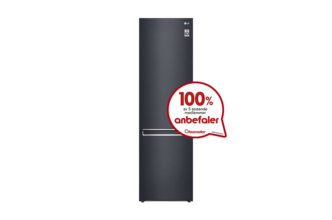 LG 2.03M 384L Kombiskap(Matte Black) - Energiklasse D, Door Cooling™ , GBB72MCEFN