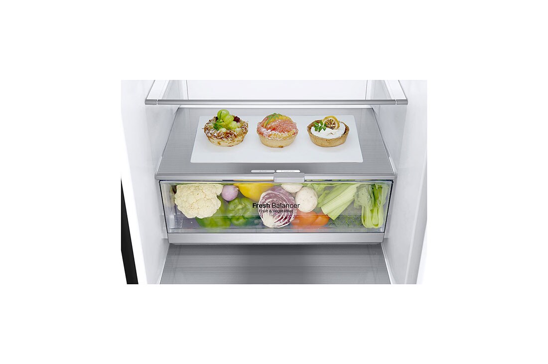 LG 2.03M 384L Kombiskap(Matte Black) - Energiklasse D, Door Cooling™ , GBB72MCEFN, thumbnail 4