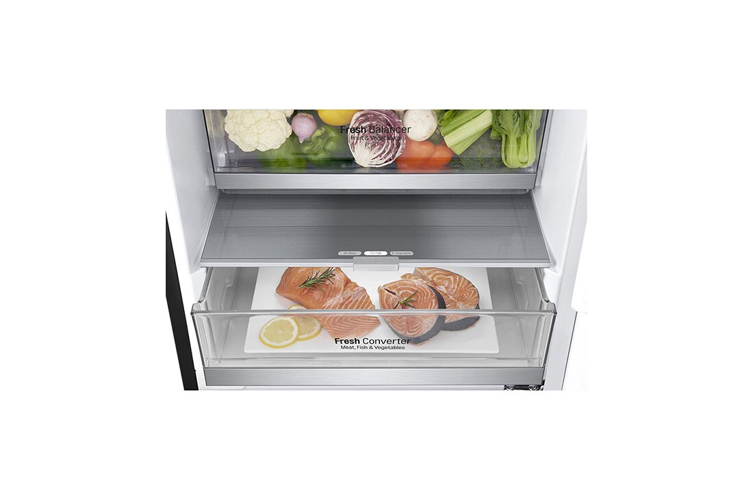 LG 2.03M 384L Kombiskap(Matte Black) - Energiklasse D, Door Cooling™ , GBB72MCEFN, thumbnail 6