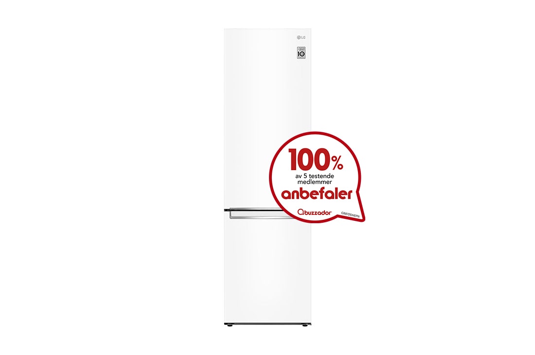 LG 2.03M 384L Kombiskap(Hvit) - Energiklasse D, Door Cooling™ , GBB72SWEFN