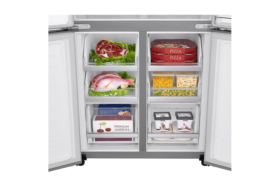 LG 508L Door in Door French Door (Shiny Steel) - Energiklasse F, Vann/isdispenser med vanntilkobling og Smart Diagnosis™ med Wi-Fi, GMJ844PZKV, thumbnail 6