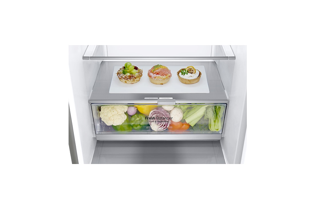 LG 2.03M 384L Kombiskap(Noble Steel) - Energiklasse D, Door Cooling™ og Smart Diagnosis™ med Wi-Fi, GBB92STAXP, thumbnail 4