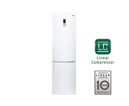 LG Automatisk avriming  kombiskap , 201 cm (nettovolum 343 liter), GBB530SWQFB