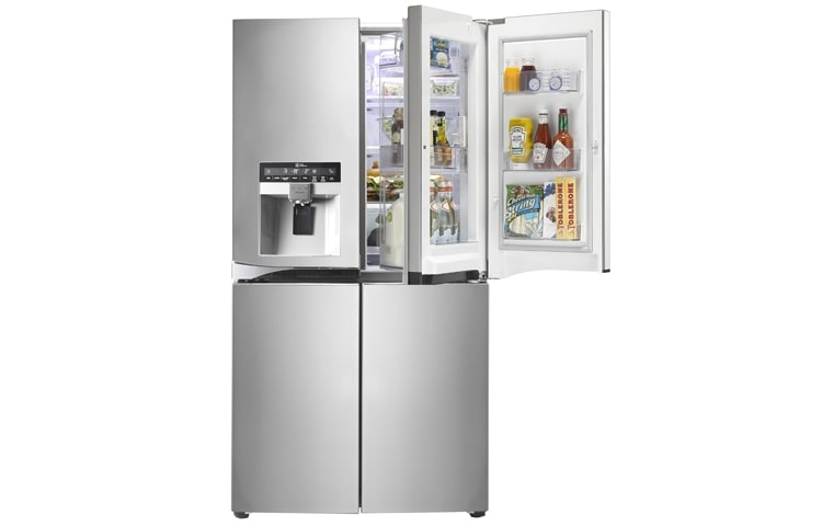 LG A+ klassifisert french door skap – med automatisk avriming, dør-i-dør oppbevaring og vann- og isdispenser (nettovol. 571 l), GMJ916NSHV, thumbnail 2