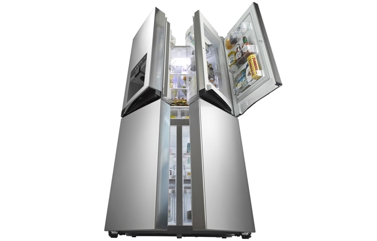 LG A+ klassifisert french door skap – med automatisk avriming, dør-i-dør oppbevaring og vann- og isdispenser (nettovol. 571 l), GMJ916NSHV, thumbnail 3